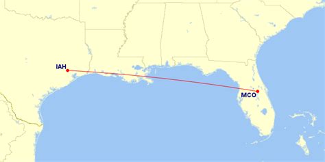 Orlando International Airport (MCO) Arriving at: William P. Hobby Airport (HOU) Average flight time: 2 hours 35 minutes: Distance: 849 miles. 