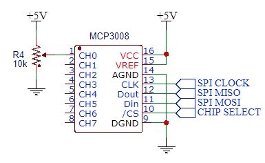 Mcp3008 example circuit.  Perfect for students, hobbyists, and developers integrating ...