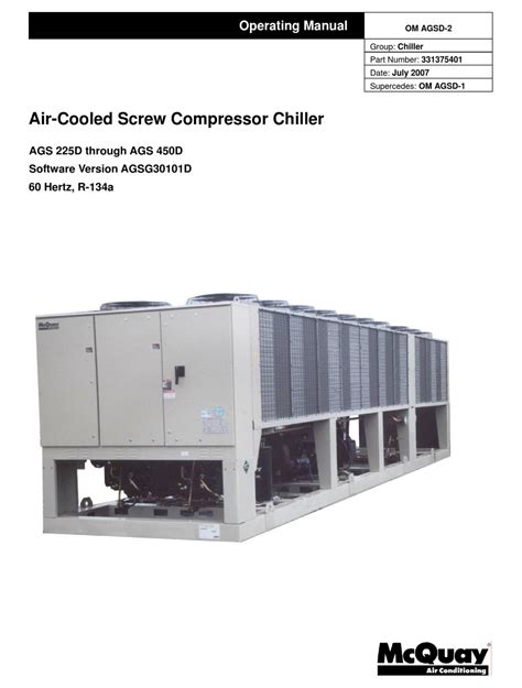 Mcquay screw compressor ags service manual. - Lo standard tedesco in alto adige.