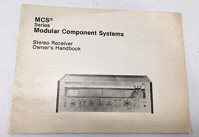 Mcs series modular component systems stereo receiver handbook. - Manual de conceptos judaicos spanish edition.