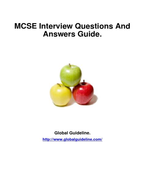 Mcse interview questions and answers guide. - Corvette c4 1989 able shop manual.