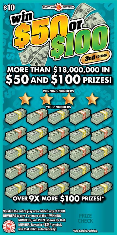 Get Cash is King for Md Lottery scratch off information. Prizes left, top prizes remaining and more all in a glance. Results. Predictions. ... Best Maryland Lottery Scratch Offs . ... Overall Odds Prizes Ranges; 10: 1 in 3.43: $10-$250,000: Jackpot Prizes Left Top 3 Prizes Left Total Prizes Left; 100: 100: 97.53: All Breackdowns . Mega Money.. 