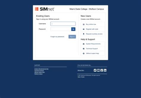 If you are enrolled in multiple classes, you will need to switch from one course to another to complete work in each course. Click on the course name to access a list of your courses and switch classes. The SIMnet top navigation features a calendar, assignments, library, grades, messaging, student profile, and help links.. 