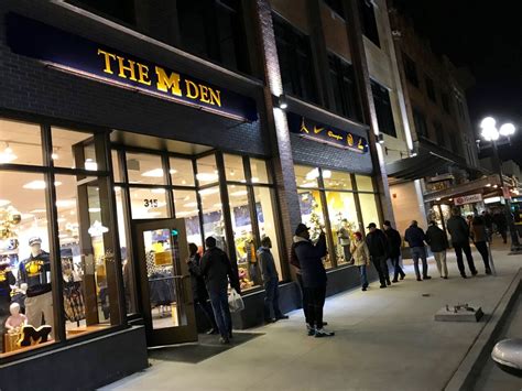 Mden - The M Den Annex, located at Briarwood Mall: The M Den is a one-stop Wolverine shop featuring licensed University of Michigan apparel for the entire family including sweatshirts, t-shirts, gold attire and everything any Michigan fan desires! Also, featured is Michigan novelty items and houseware including throws, chairs …