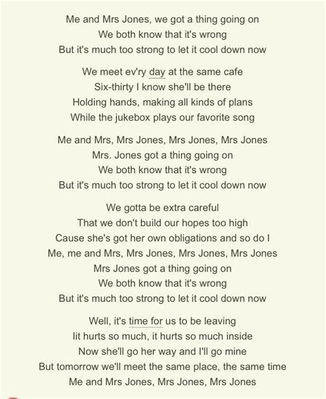 Me and mrs jones lyrics. Things To Know About Me and mrs jones lyrics. 