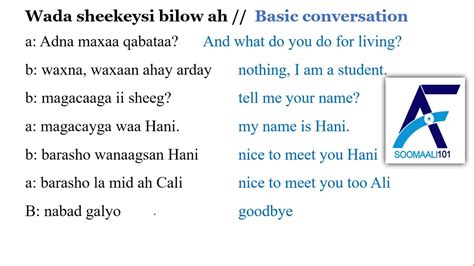 Learn to speak Somali language basics.\\