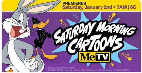 Bugs Bunny And Friends (MeTV) began on January 2nd, 2021, currently airing at 9:00AM/8:00AM Eastern. The show lasts for an hour and features classic Looney Tunes and Merrie Melodies cartoons from the 1930s to the 1960s, occasionally with some 1980-2004 cartoons (e.g. Museum Scream and Spaced Out Bunny) as well.. Format []. Bugs Bunny And Friends was the 3rd hour of MeTV's Saturday Morning .... 