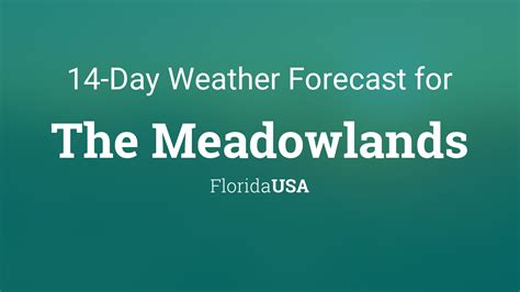 Meadowlands Weather Tomorrow - Accurate Forecast for Meadowlands Today …