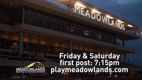 The Meadowlands Racetrack is a horse racing track at the Meadowlands Sports Complex in East Rutherford, New Jersey. The track hosts both thoroughbred racing and harness racing. It is known popularly in the region as "The Big M." The main track at the Meadowlands has a 1-mile (1,609 m) circumference; inside of this is a thoroughbred turf course .... 