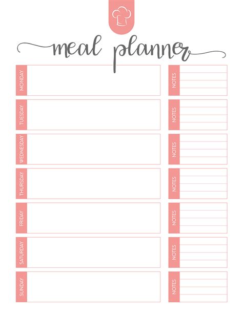 Meal Planning Sheet Printable