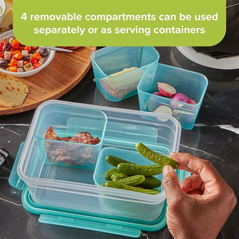 Meal Prep Divided: 8.5-cup Rectangle Storage Container, 4