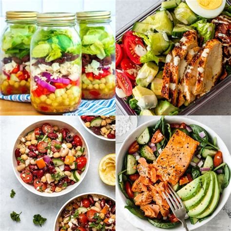 Meal prep salads. Make dressing – While the chicken cooks, make the dressing by blending all ingredients in a blender. Prep salads – Line up 4 32-ounce mason jars. Add 3 Tablespoons of dressing to each jar, then start layering ingredients in this order: red onion, cucumber, tomatoes, chicken, bacon, blue cheese, avocado and romaine. 
