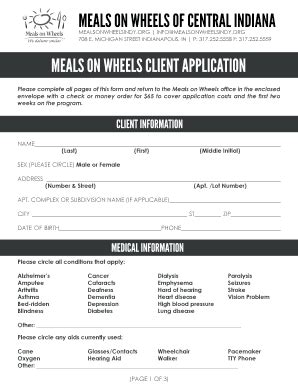 Meals on wheels application online. .  Fill out the online application to ...