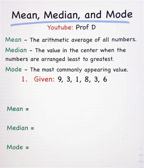 Mean, median, and mode review (article) …