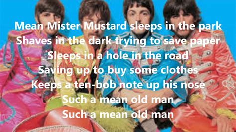 Mean Mr Mustard with lyrics(The Beatles) - YouTube