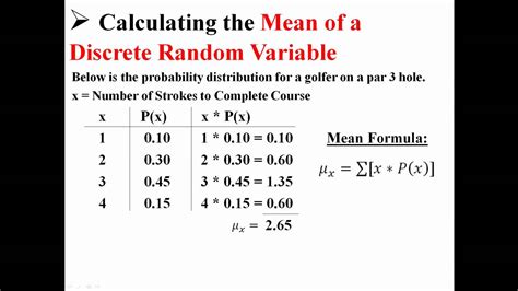 Mean and Expected Value of Discrete Random Variables YouTube
