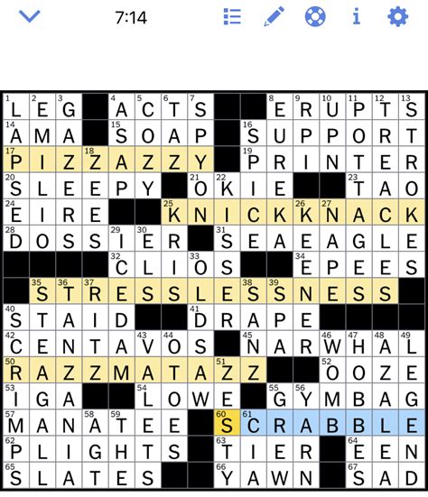 Meander nyt crossword clue. 1 de ago. de 2014 ... All answers below for Meander crossword clue NYT will help you solve the puzzle quickly. Meander NYT Crossword. We've prepared a crossword clue ... 