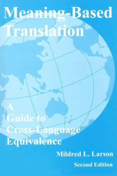 Meaning based translation a guide to cross language equivalence 2nd. - Roland pro e intelligent arranger manual.