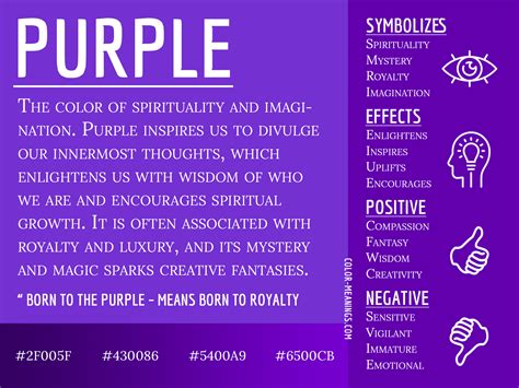 Meaning colour purple. The Color Purple. By Sr. Joan L. Roccasalvo, C.S.J. Mar 5, 2014. The color purple has a regal history, rich in symbolism. In our own country, the Purple Heart carries significance beyond the ... 