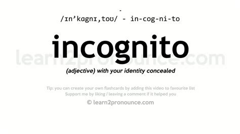 Definition of incognito. English dictionary and integrated thesaurus for learners, writers, teachers, and students with advanced, intermediate, and beginner levels.. 