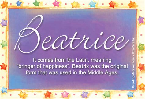 Meaning of the name Beatrice - Origin and History