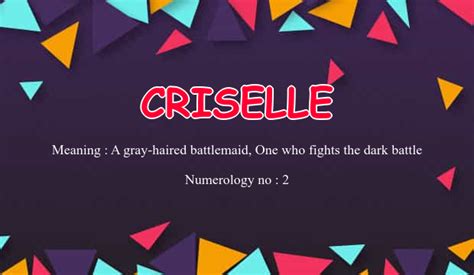 Meaning of the name Crizelle - Origin and History