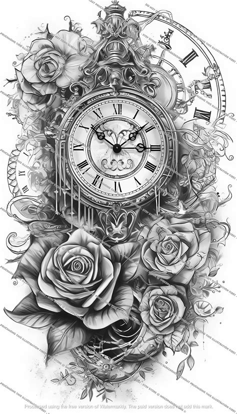 Clock and rose tattoos are some of the oldest and 