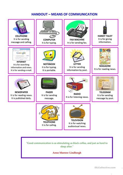 Means Of Communication English Esl Worksheets For Distance Learning And Physical Classrooms