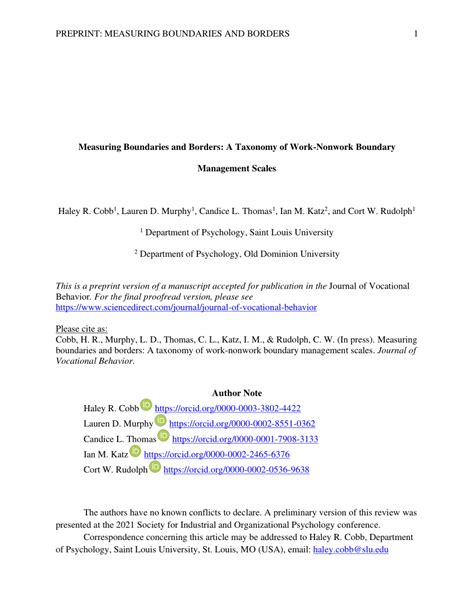 Measuring Boundaries and Borders: A Taxonomy of Work