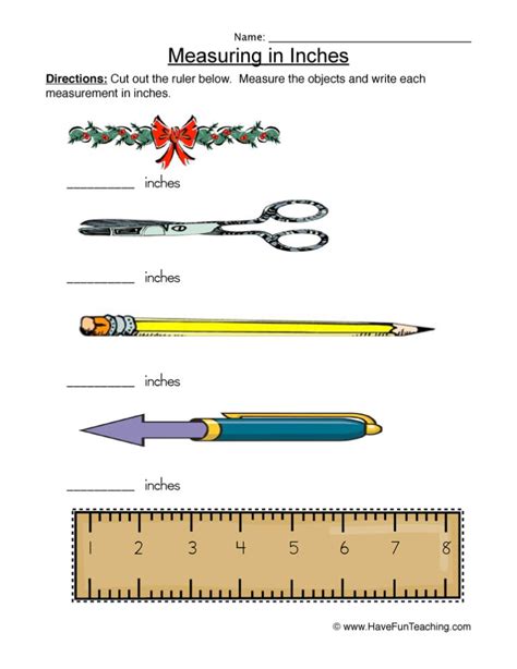 Measuring Inches Worksheet Have Fun Teaching