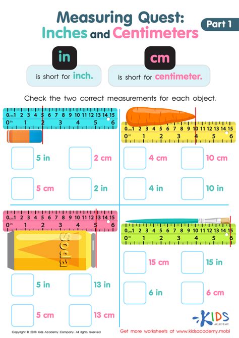 Measuring in Centimeters and Inches Worksheet by Teach Simple