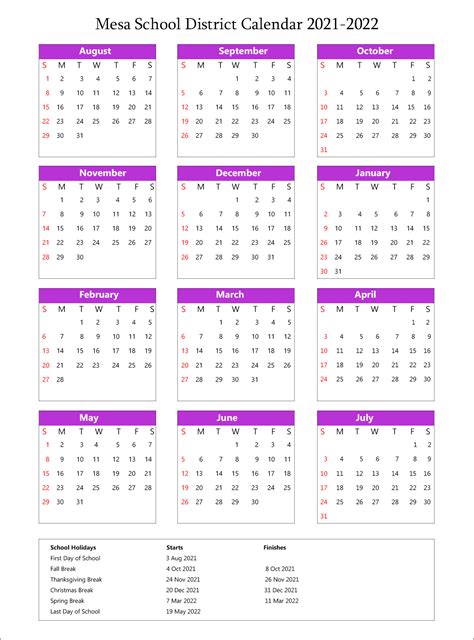 Meca Academic Calendar