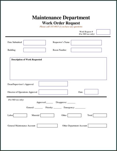 Mechanic Work Order Template Excel Template 1 Resume Examples 
