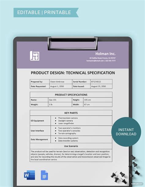 Mechanical Design Specification Template Design Talk