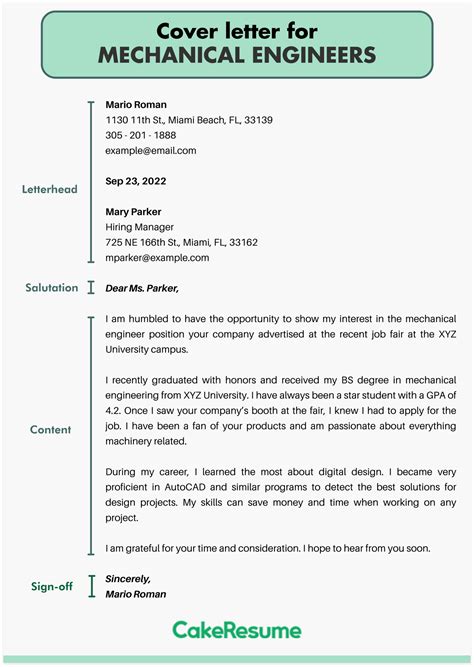 Mechanical Engineering Job Application Letter How to write a