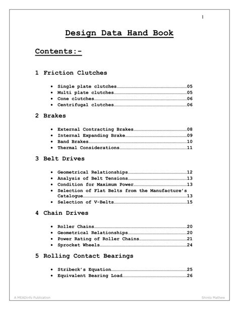 Mechanical Engineering Standard Design Data Book