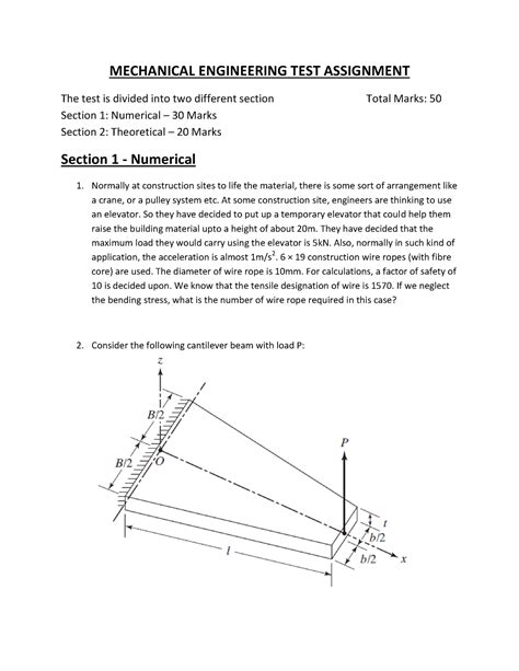Mechanical Engineering Test Practice