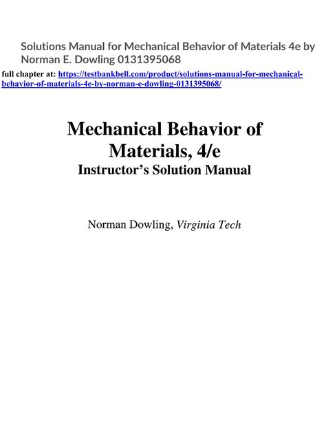 Mechanical behavior of materials dowling solution manual. - Massey ferguson mf 12 lawn garden tractor wfront engine service manual.