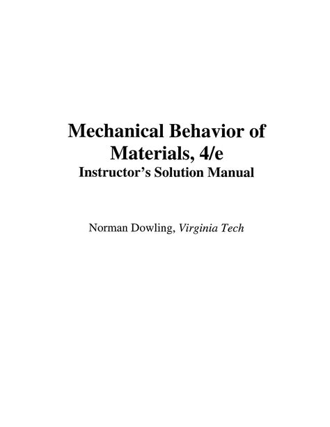 Mechanical behavior of materials dowling solutions manual. - Honda cbr1100 xx 1998 blackbird service manual.