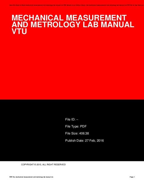 Mechanical measurements and metrology laboratory manual. - Vfx and cg survival guide for producers and filmmakers vfx and cg survival guides.