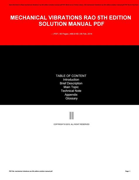 Mechanical vibrations rao 5th solution manual download. - Manuale delle parti fuoribordo mariner 40 hp 2cyl.