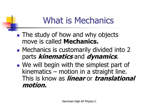 Mechanics Definitions What does mech…