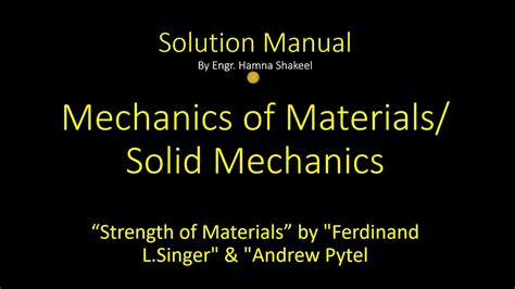 Mechanics of materials pytel solution manual. - Manuale soluzione per segnali e sistemi oppenheim.
