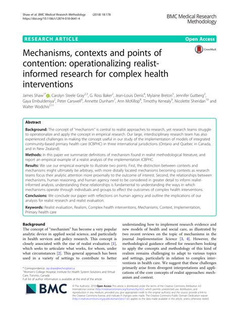 Mechanisms, contexts and points of contention: operationalizing …