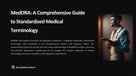 MedDRA Overview – A Standardized Terminology