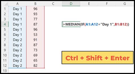 Median with IF - Conditional Criteria (Excel Formula)