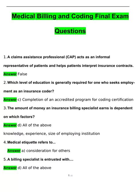 Medical Coding Questions With Answers