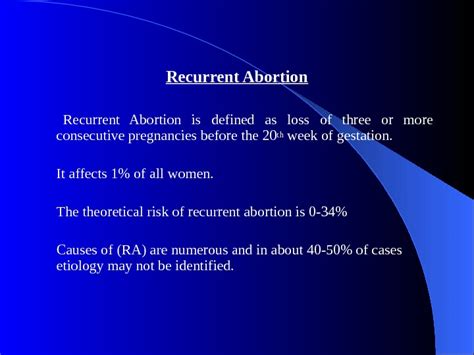 Medical Definition of Recurrent abortion - MedicineNet