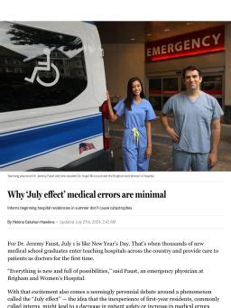 Medical Errors Increase in Hospitals in July July Effect