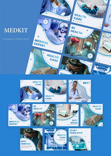 Medical Health Instagram Feeds Layout Design Instagram feed layout